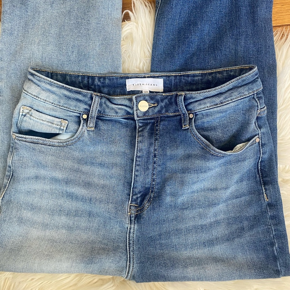 Womens Risen Jeans Blue Combo